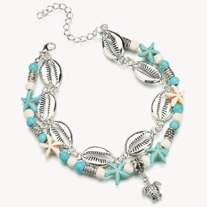 Sexy Tortoise Charm Shell Decor Layered Anklet
